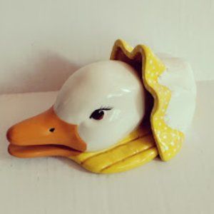 Vintage 1986 Ceramic Mother Goose With Removable Bonnet